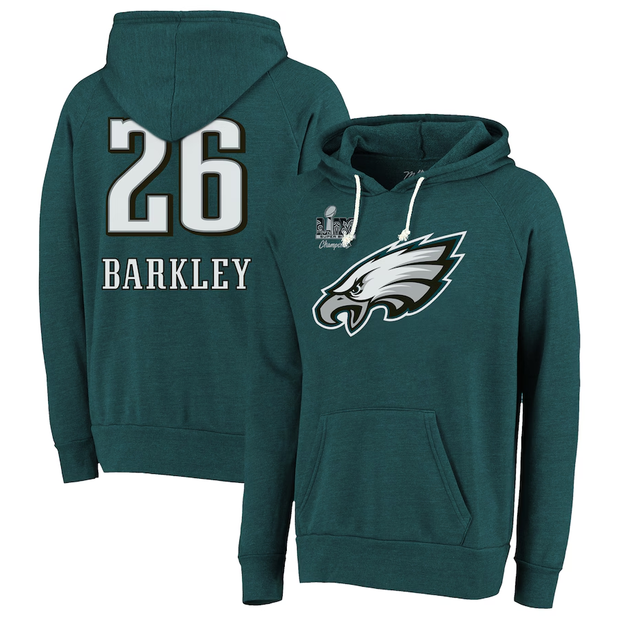 Men Philadelphia Eagles #26 Barkley green NFL 2025 hoodie